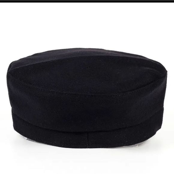 Black silver studded chain biker/military botique style hat new - Picture 3 of 8